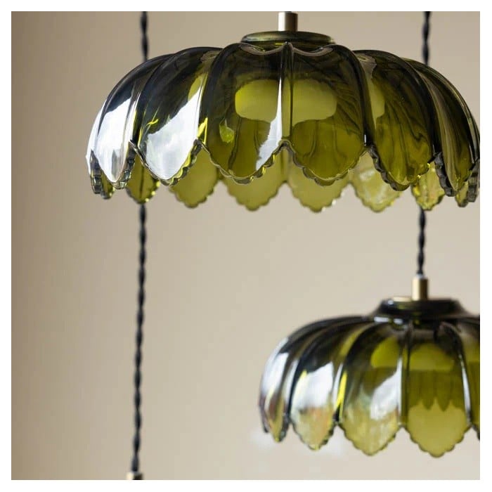 Lámpara colgante Aridia Palm Leaf Cluster, lámpara colgante artística de cristal para pasillo, cocina y salón HL2488