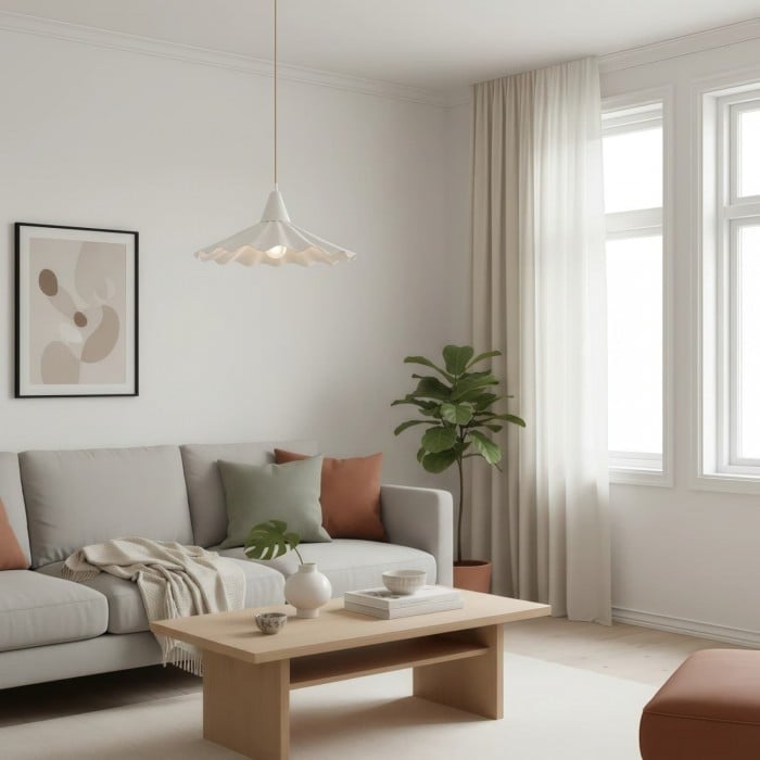 Arluneva Artistic Wave Hanglamp - Moderne handgemaakte keramische lamp voor de woonkamer HL2496