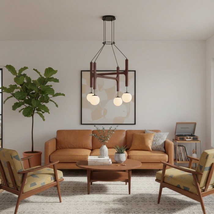 Auralith houten kroonluchter met meerdere armen - moderne, natuurlijke verlichting voor woon- en eetkamer HL2494