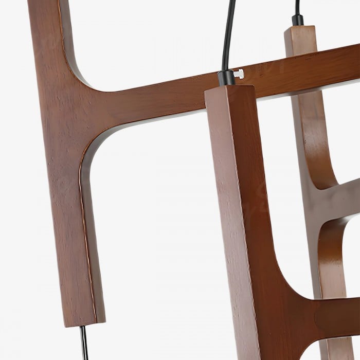 Auralith houten kroonluchter met meerdere armen - moderne, natuurlijke verlichting voor woon- en eetkamer HL2494