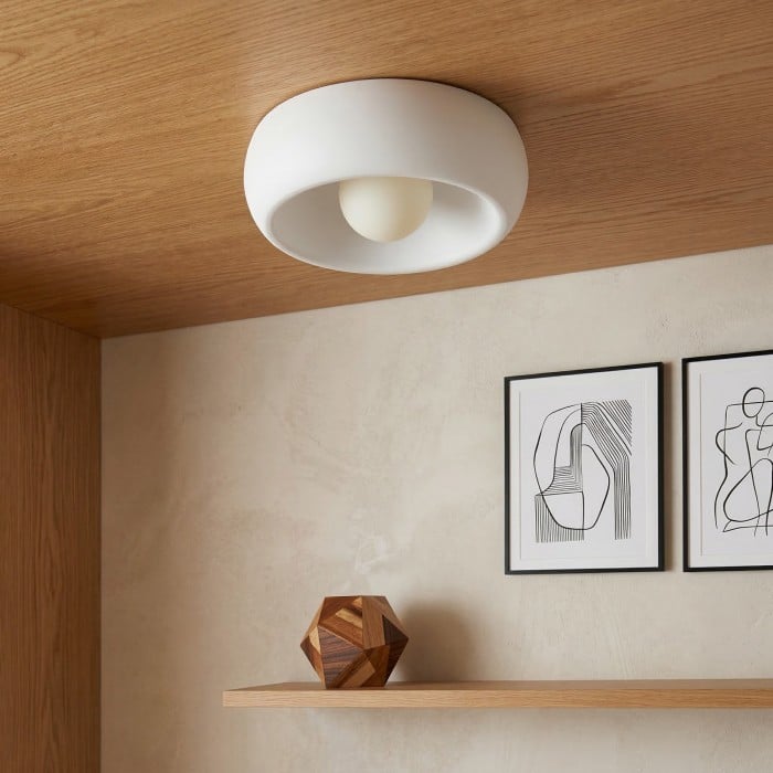 Aurelox Round Flush Mount Ceiling Light Clean Geometric Fixture - Contemporary Indoor Lighting HL2483