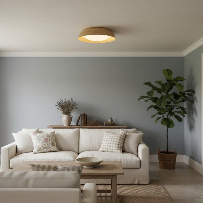 Plafonnier Bambori style Japandi en bambou texturé - Éclairage d'ambiance naturel pour salon HL2452