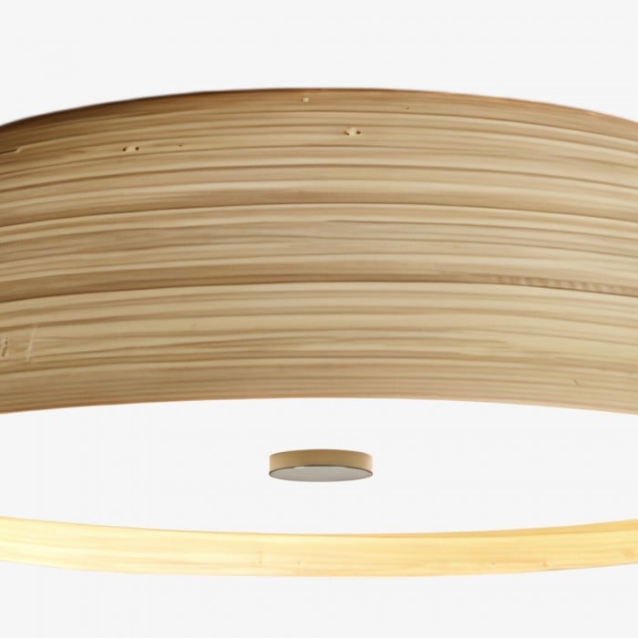 Plafonnier Bambori style Japandi en bambou texturé - Éclairage d'ambiance naturel pour salon HL2452