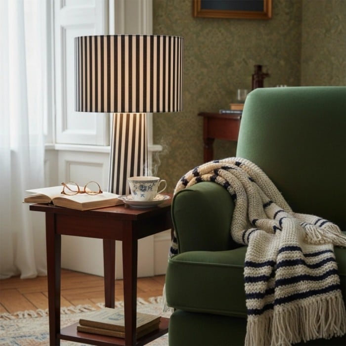 Blendra Grafisk Cylindrisk Form Mönster Bordlampa - Tyg Modern Inomhusbelysning HL2454