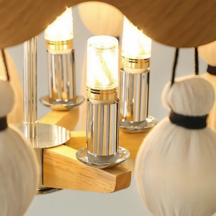 FringeAura Boho Kwastjes Kroonluchter - Grote Kroonluchter met Katoenen Franjes voor Eet- en Woonkamer HL2450