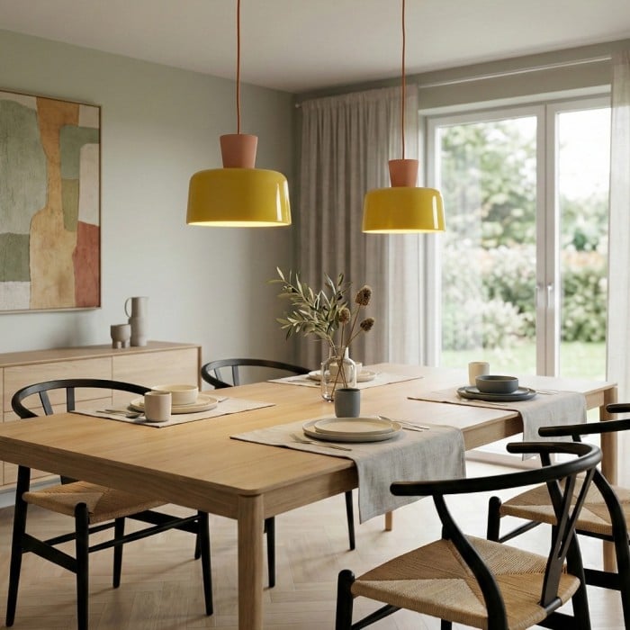 Lámpara colgante Chromara Retro Modern Colorful Bowl para isla de cocina y comedor HL2499