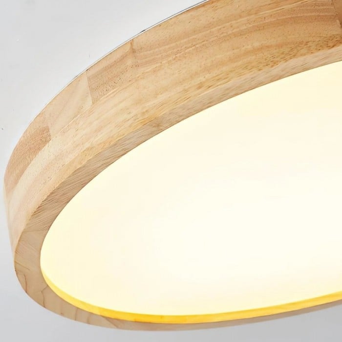 Lámpara de techo LignoForma con forma geométrica - Lámpara de techo LED de madera contemporánea para dormitorio y salón HL2449