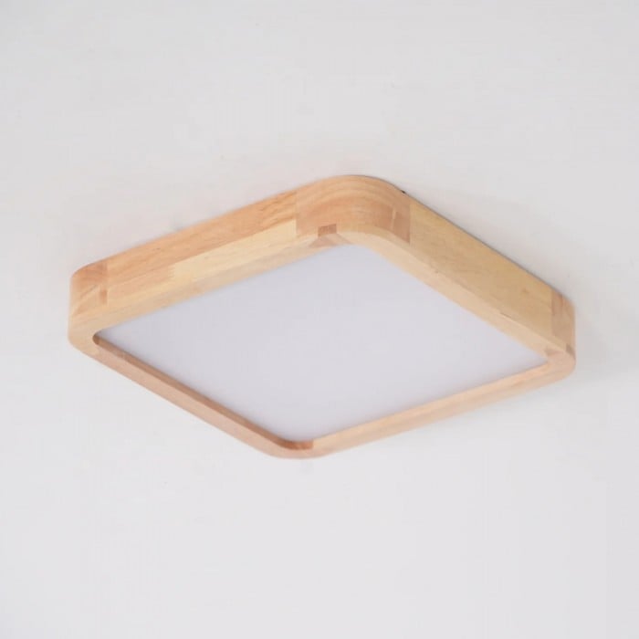 Lámpara de techo LignoForma con forma geométrica - Lámpara de techo LED de madera contemporánea para dormitorio y salón HL2449