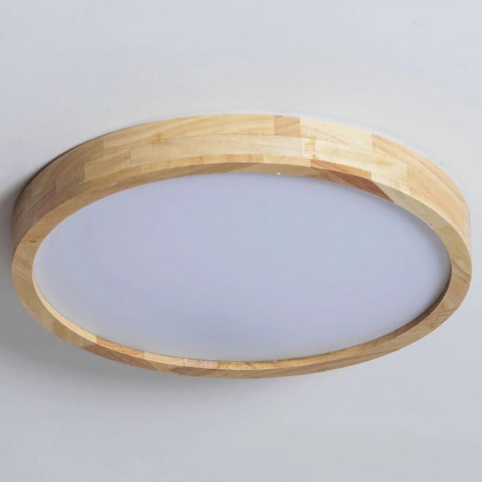 Lámpara de techo LignoForma con forma geométrica - Lámpara de techo LED de madera contemporánea para dormitorio y salón HL2449