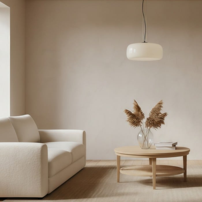 Lunorae Rounded Glass Pendant Lamp - Modern Sculptural Lighting for Living Room HL2453