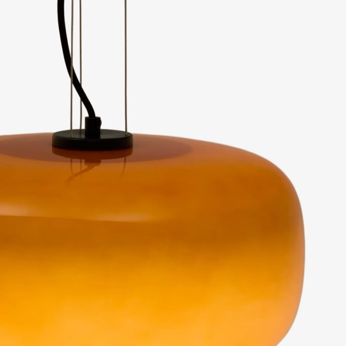 Lunorae Rounded Glass Pendant Lamp - Modern Sculptural Lighting for Living Room HL2453