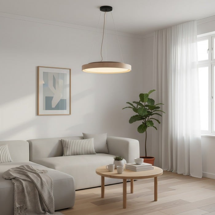 Miravelle Minimalistische Pendelleuchte mit Natursteinschirm für Esszimmer HL2464
