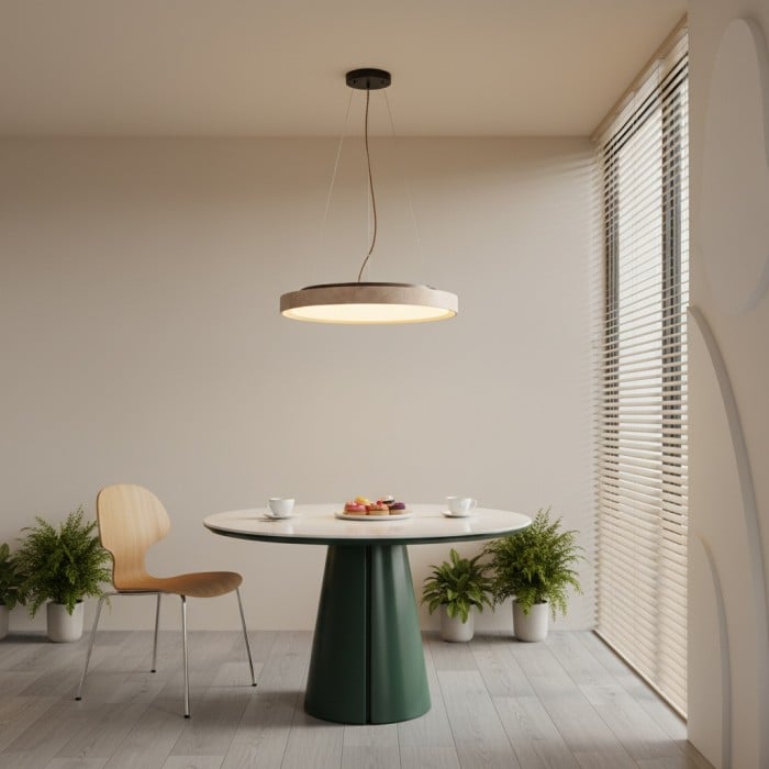 Miravelle Minimalistische Pendelleuchte mit Natursteinschirm für Esszimmer HL2464
