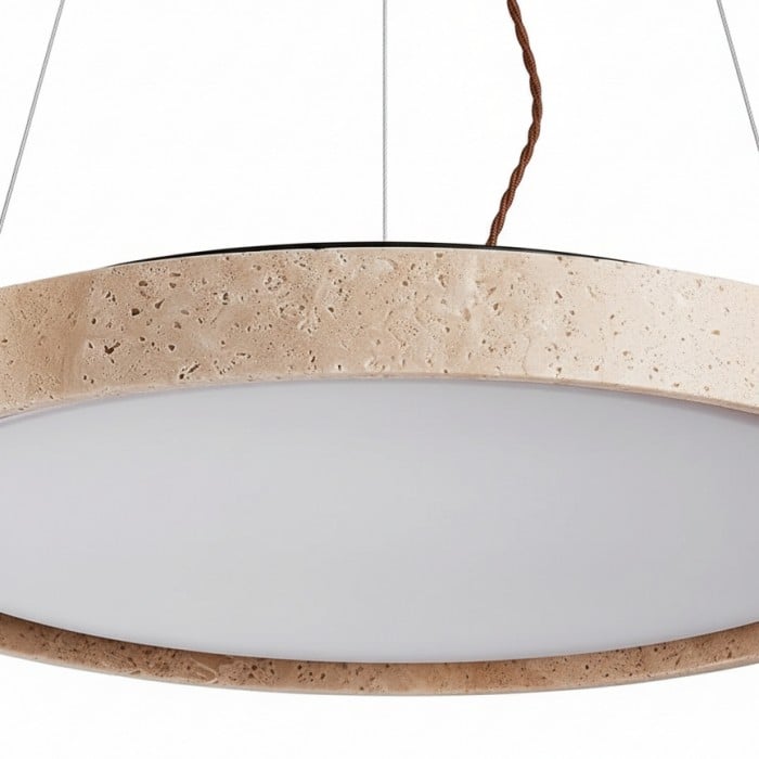 Miravelle Minimalistische Pendelleuchte mit Natursteinschirm für Esszimmer HL2464