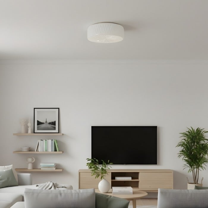 Mistaro Minimal Glass Ceiling Lamp - Flush Mount Design for Living Room and Bedroom HL2462