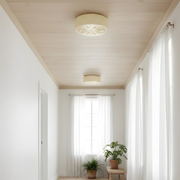 Mistaro Minimal Glass Ceiling Lamp - Flush Mount Design for Living Room and Bedroom HL2462