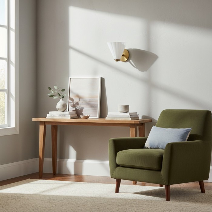 Mivie Moderne Wandlamp met Geribbeld Melkglas - Compact Profiel voor Slaapkamers en Gang HL2507