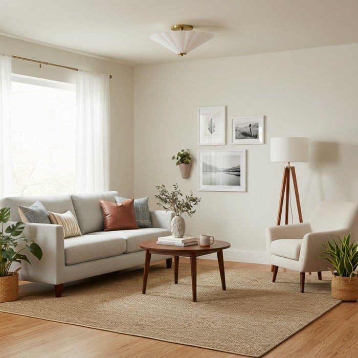 Lámpara de techo empotrada Mivie Streamlined - Cristal ondulado vintage y bronce champán para salas de estar modernas HL2508