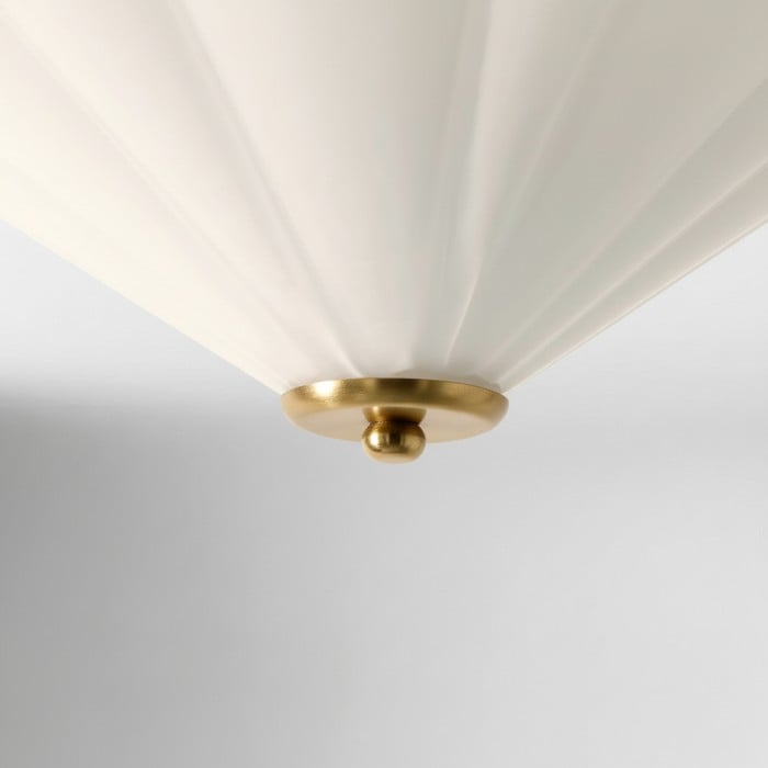 Lámpara de techo empotrada Mivie Streamlined - Cristal ondulado vintage y bronce champán para salas de estar modernas HL2508