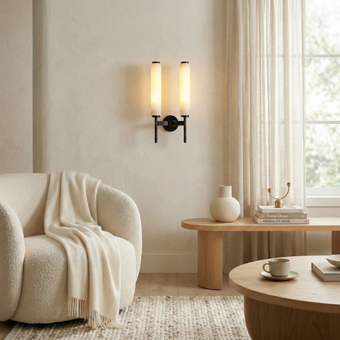 Solaryx Moderne Alabaster Wandlamp - Sculpturale Woonkamerlamp HL2475