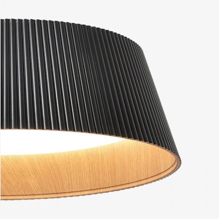 Ribravo Moderne Deckenleuchte mit geripptem, strukturiertem Schirm – Moderne minimalistische Lampe für das Wohnzimmer HL2497