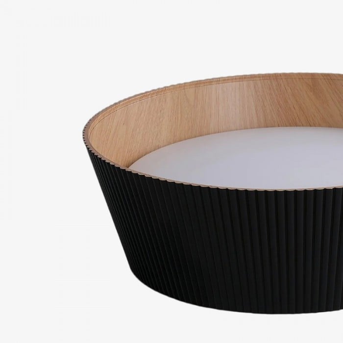 Ribravo Moderne Deckenleuchte mit geripptem, strukturiertem Schirm – Moderne minimalistische Lampe für das Wohnzimmer HL2497