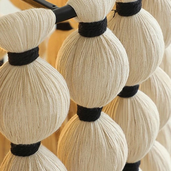 Modulune Moderne, elegante, handgemaakte kroonluchter met witte katoenen franjes voor de woonkamer HL2477