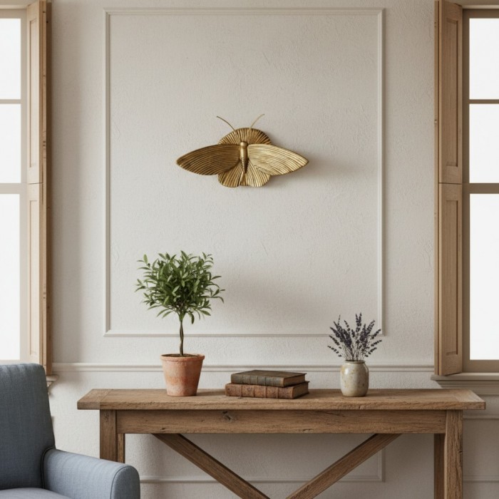 Mothriel wandlamp in de vorm van een mot - Sculpturaal design decoratieve wandlamp voor de slaapkamer HL2467