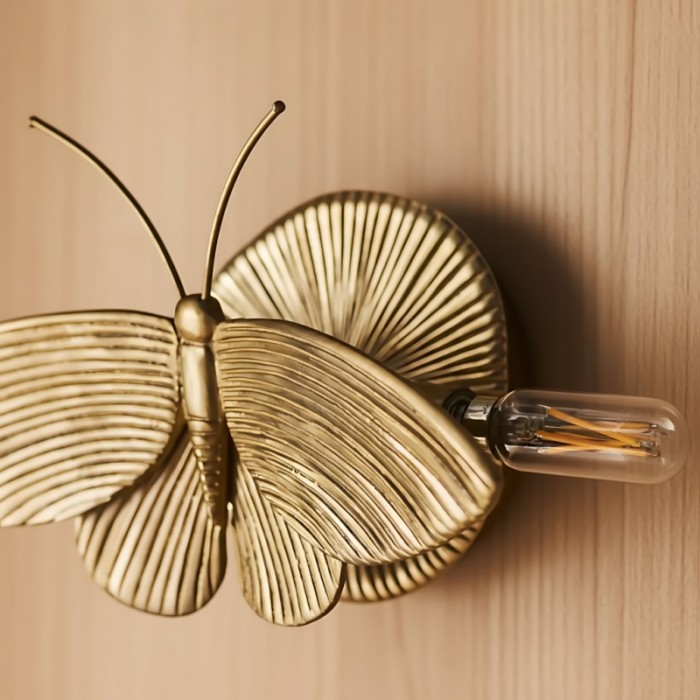 Mothriel wandlamp in de vorm van een mot - Sculpturaal design decoratieve wandlamp voor de slaapkamer HL2467