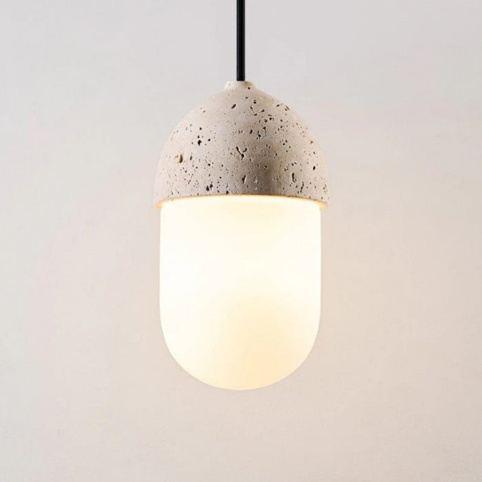 Orbaltis Modern Orb Cluster Pendant - Natural Stone and Glass Hanging Lamp for Living or Kitchen HL2448