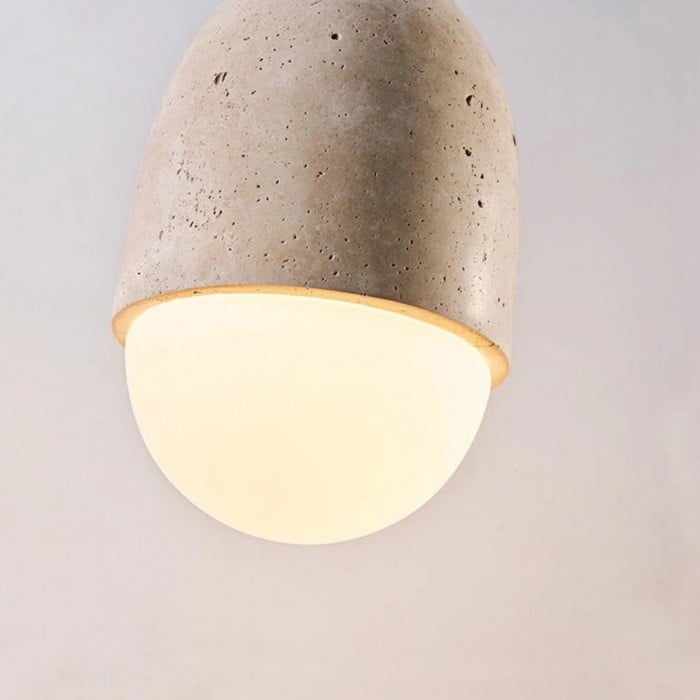 Orbaltis Modern Orb Cluster Pendant - Natural Stone and Glass Hanging Lamp for Living or Kitchen HL2448