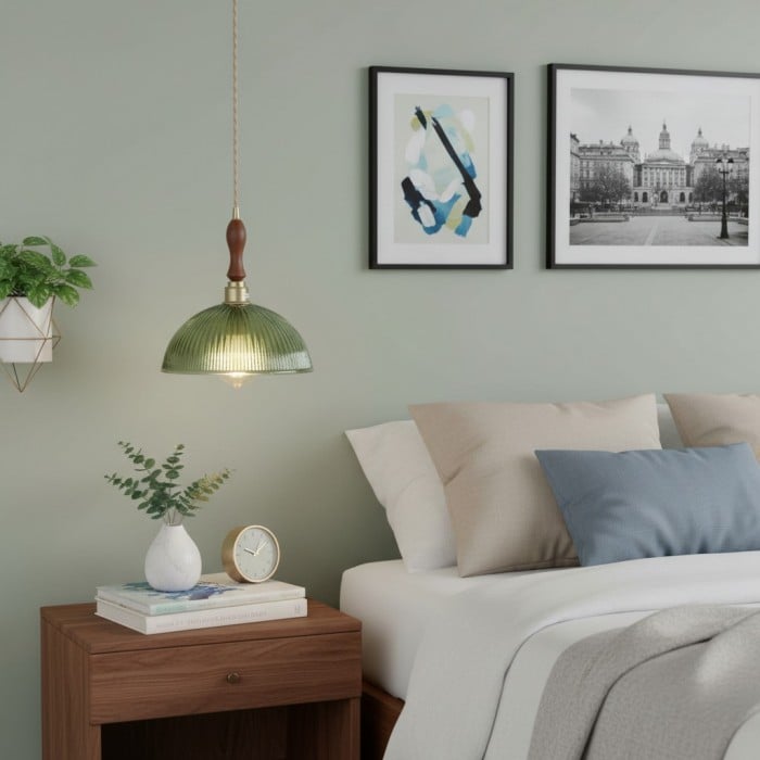 Ribilux Rippen-Pendelleuchte – Vintage-Glas und Metall für Küche und Esszimmer HL2461