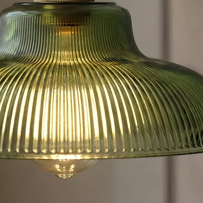 Ribilux Rippen-Pendelleuchte – Vintage-Glas und Metall für Küche und Esszimmer HL2461