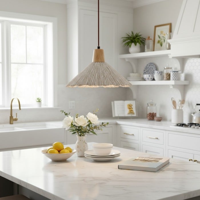 Lampada a sospensione plissettata Solaraeon, stile moderno industriale, ideale per sale da pranzo e soggiorni (HL2471).