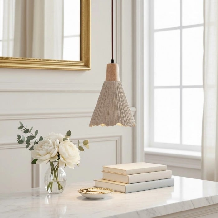 Lampada a sospensione plissettata Solaraeon, stile moderno industriale, ideale per sale da pranzo e soggiorni (HL2471).