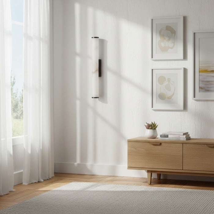 Solaryx Moderne Alabaster Wandlamp - Verlichting voor Slaapkamer en Woonkamer HL2484