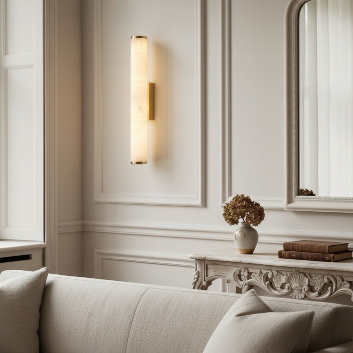 Solaryx Moderne Alabaster Wandlamp - Verlichting voor Slaapkamer en Woonkamer HL2484