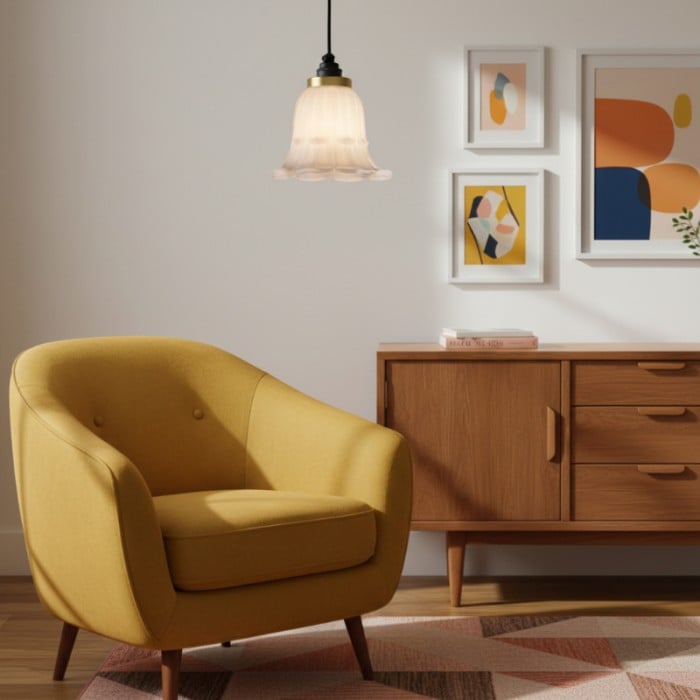 Solmira Classic Glazen Hanglamp - Decoratieve, eenvoudig te monteren hanglamp voor woonkamer en hal HL2492