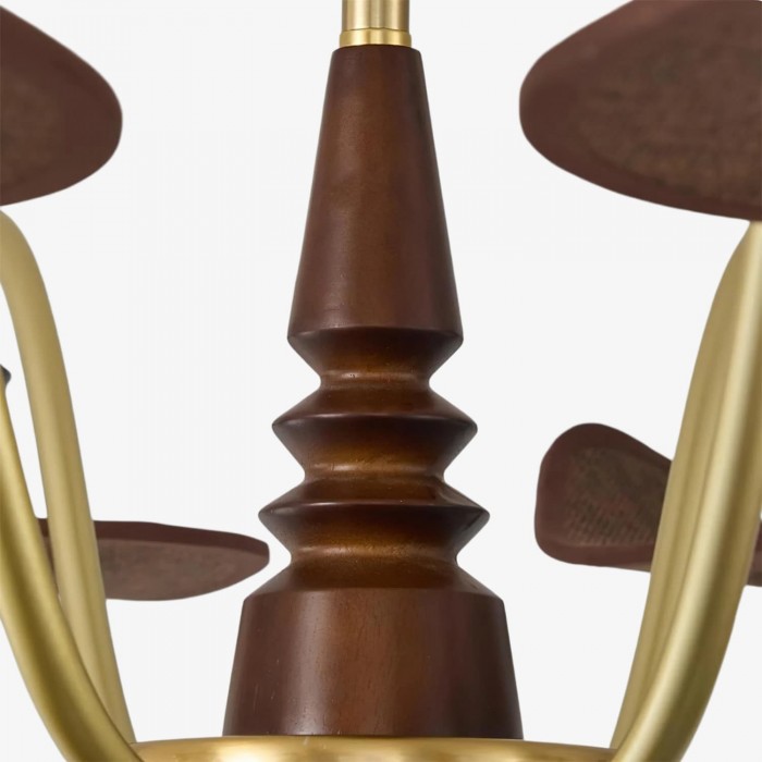 Solvane kroonluchter met meerdere armen en glazen kappen - Retro decoratieve verlichting voor de eetkamer HL2459