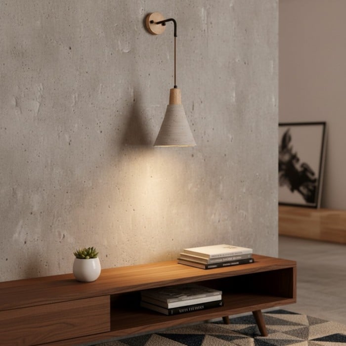 Solaraeon Microcement Minimalistische Betonnen Wandlamp - Sfeerverlichting voor de Woonkamer HL2482