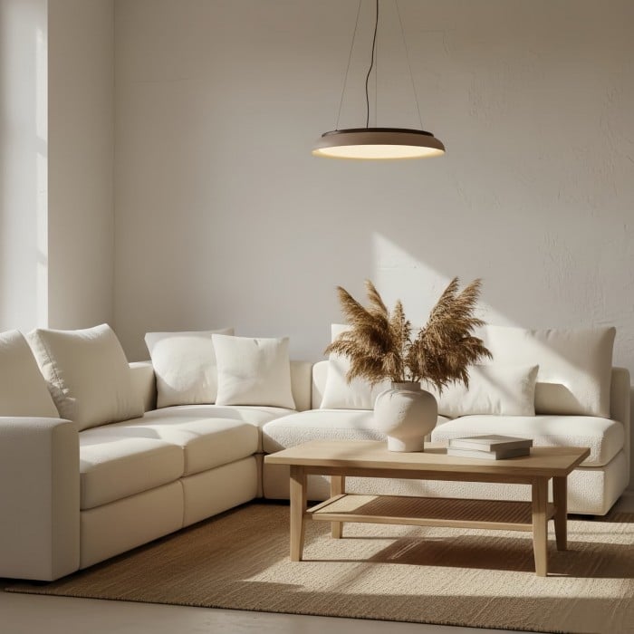 Lámpara colgante Torvella Travertine Ring - Lámpara escultural minimalista para interiores modernos HL2472