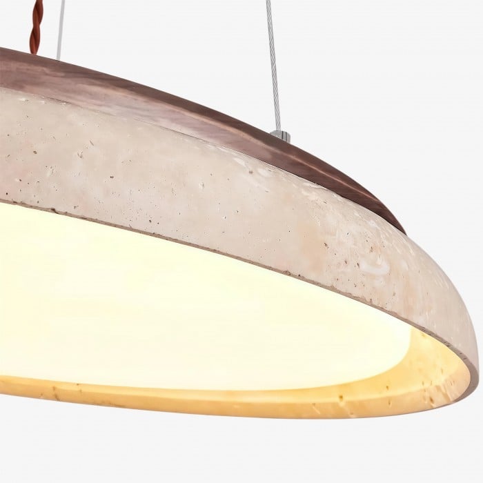 Lámpara colgante Torvella Travertine Ring - Lámpara escultural minimalista para interiores modernos HL2472