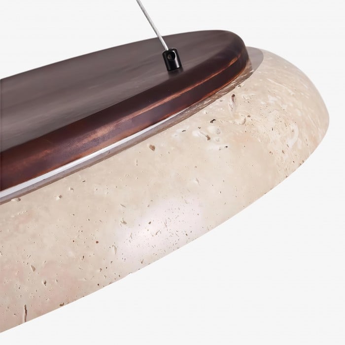 Lámpara colgante Torvella Travertine Ring - Lámpara escultural minimalista para interiores modernos HL2472