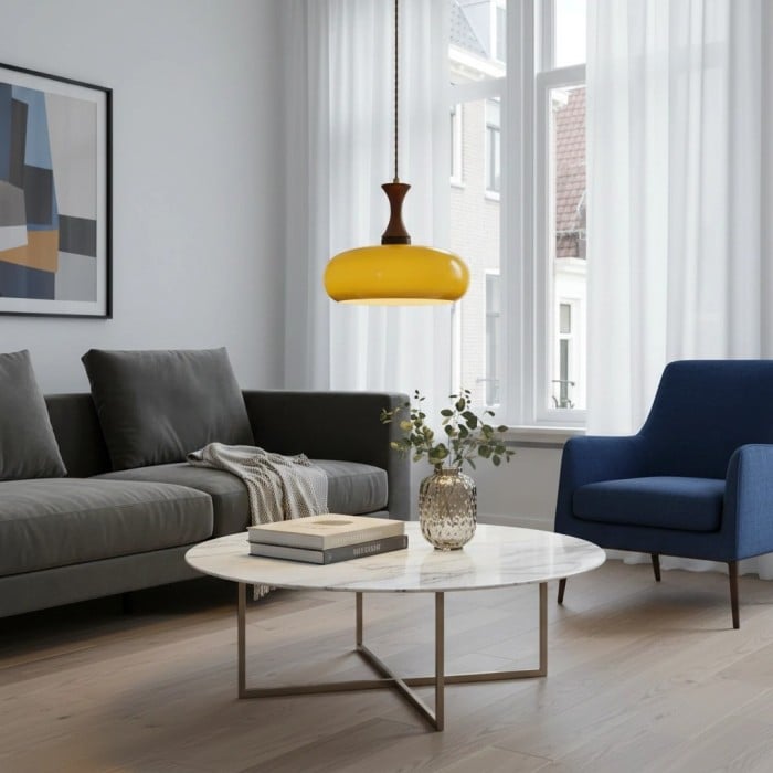 Velora Scandinavische hanglamp in boerderijstijl met glazen kap, modern ontwerp met stekker HL2503