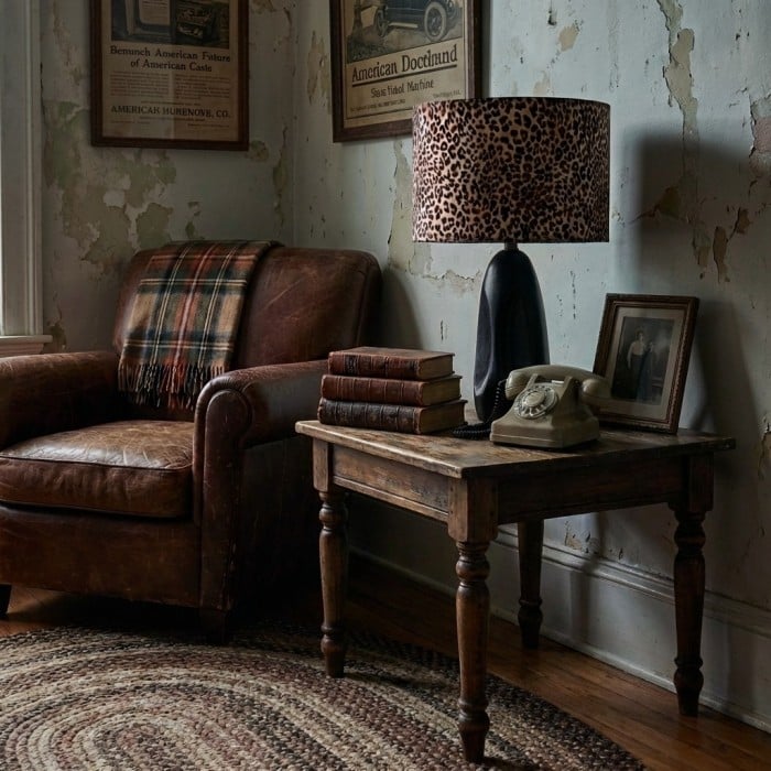 Wildlux Leopard Pattern Statement Drum Lampshade - Decorative Fabric Shade for Home Interiors HL2463