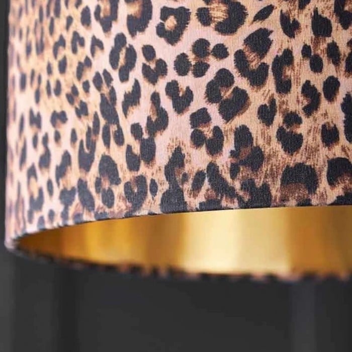 Wildlux Leopard Pattern Statement Drum Lampshade - Decorative Fabric Shade for Home Interiors HL2463