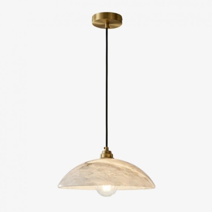Alariv Elegant Alabaster Dome Pendant Light - Modern Stone Lighting for Dining or Living HL2500