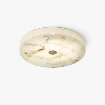 AlbaSphere Modern Round Ultra Thin Ceiling Lamp - Alabaster Contemporary Home Lighting HL2489