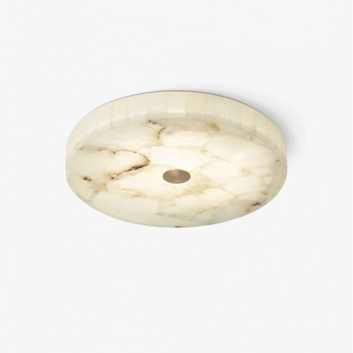 AlbaSphere Modern Round Ultra Thin Ceiling Lamp - Alabaster Contemporary Home Lighting HL2489