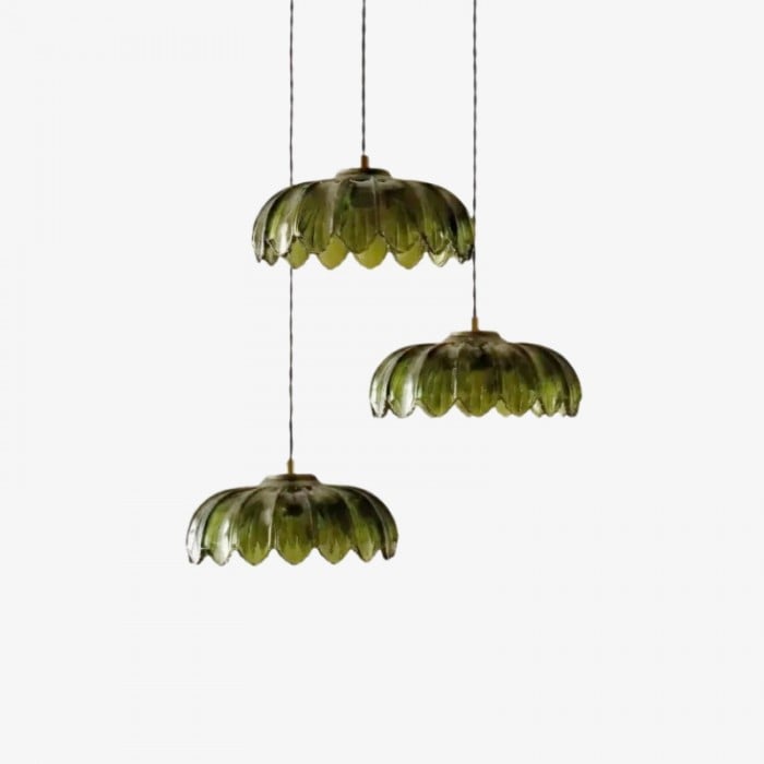 Lámpara colgante Aridia Palm Leaf Cluster, lámpara colgante artística de cristal para pasillo, cocina y salón HL2488